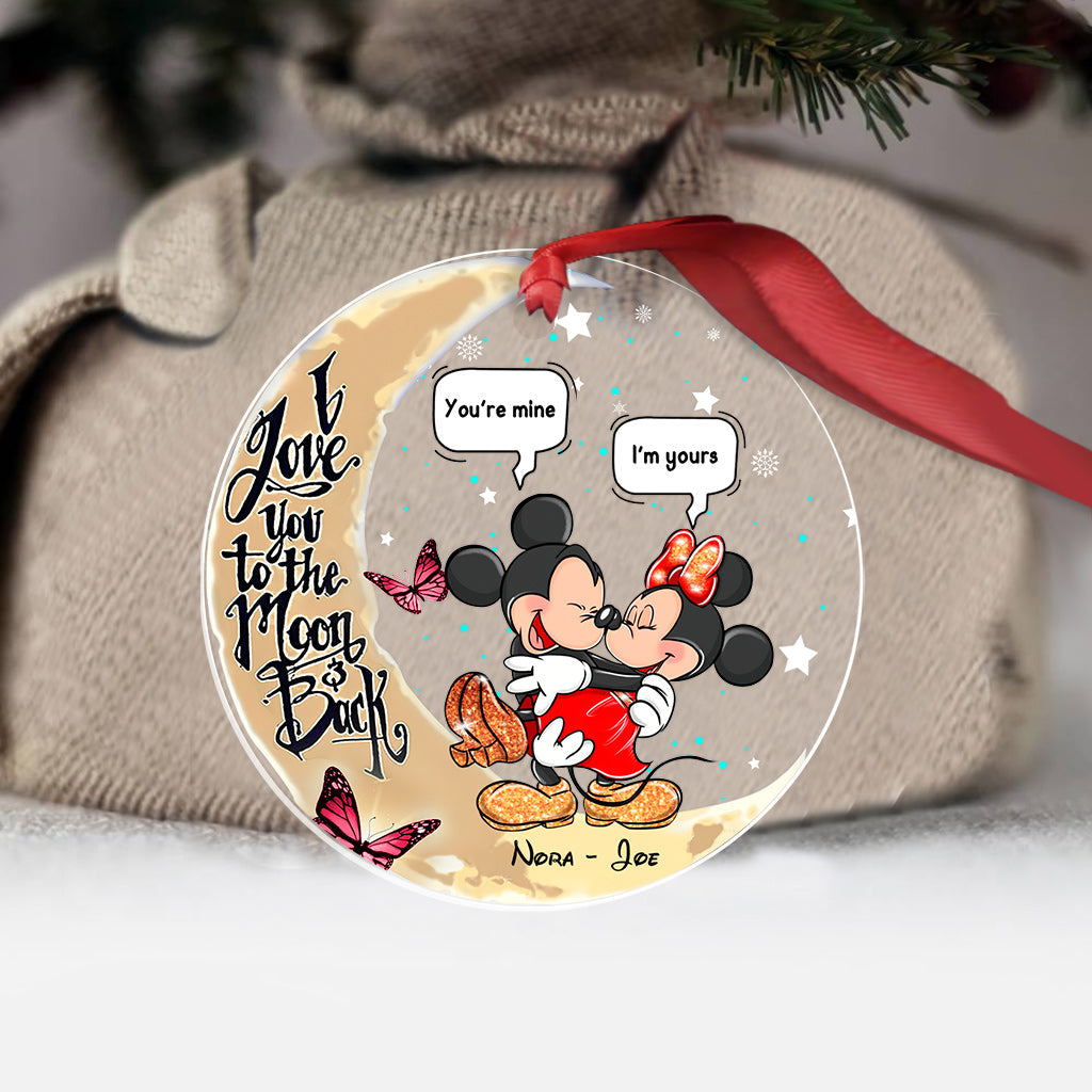 Personalized Mickey & Minnie Mouse Acrylic Ornament Gift for Couples One-sided Ornament GradoCreations