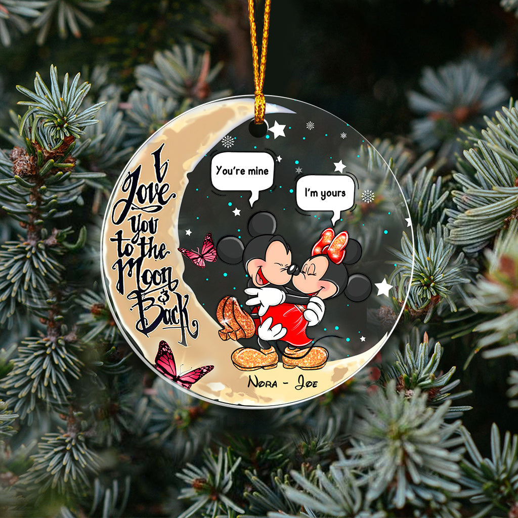 Personalized Mickey & Minnie Mouse Acrylic Ornament Gift for Couples One-sided Ornament GradoCreations