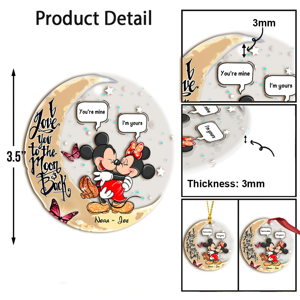 Personalized Mickey & Minnie Mouse Acrylic Ornament Gift for Couples One-sided Ornament GradoCreations