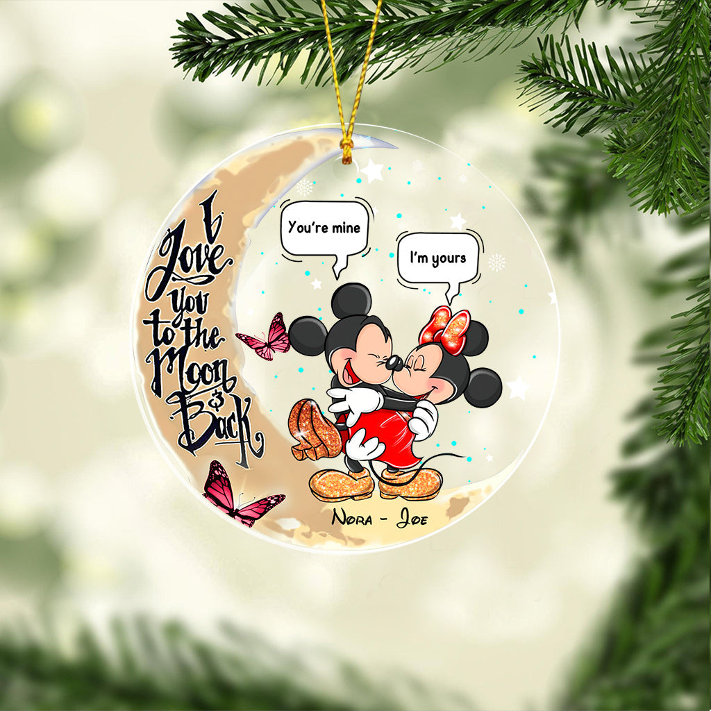 Personalized Mickey & Minnie Mouse Acrylic Ornament Gift for Couples One-sided Ornament GradoCreations