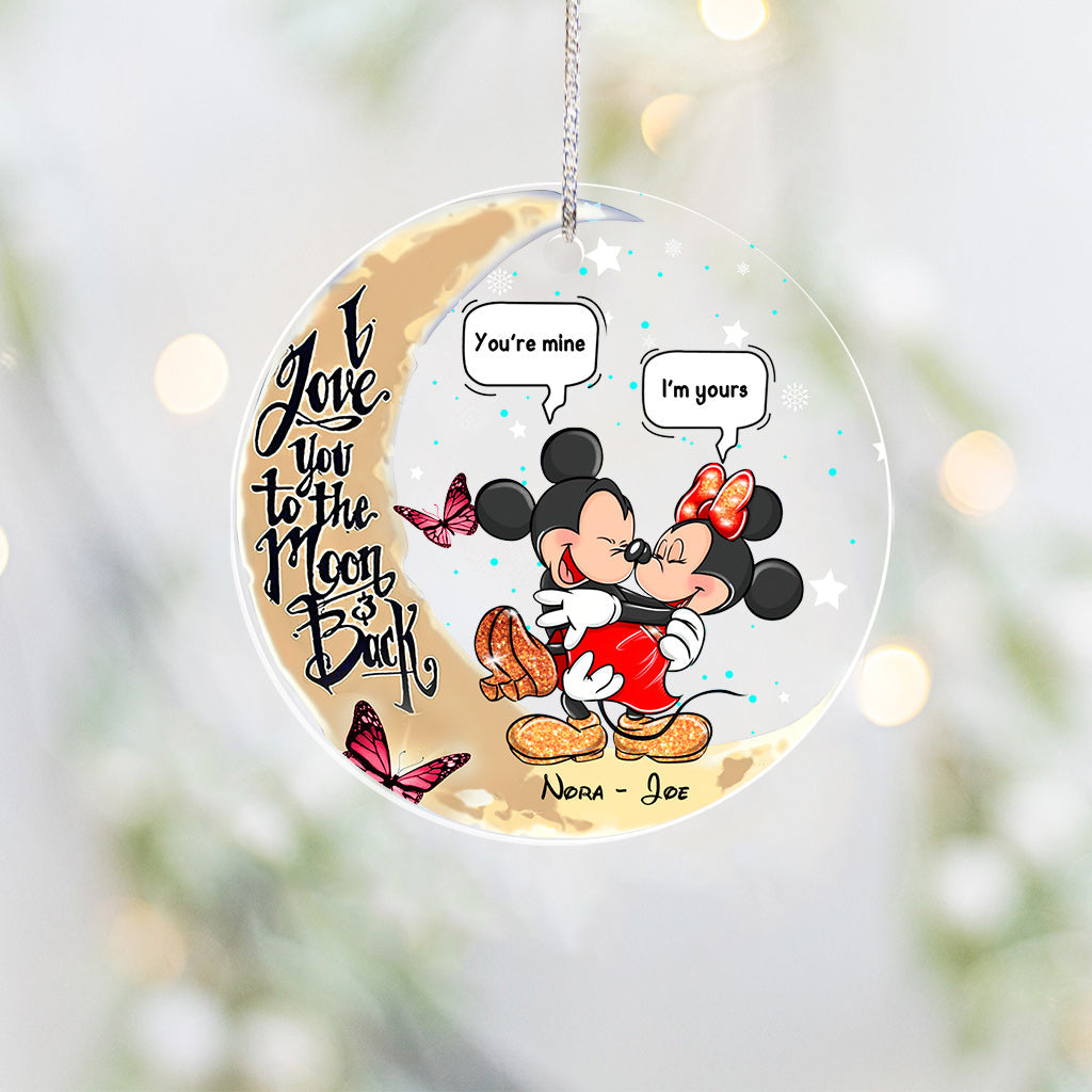 Personalized Mickey & Minnie Mouse Acrylic Ornament Gift for Couples One-sided Ornament GradoCreations