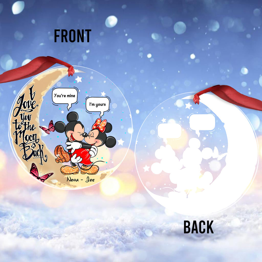 Personalized Mickey & Minnie Mouse Acrylic Ornament Gift for Couples One-sided Ornament GradoCreations