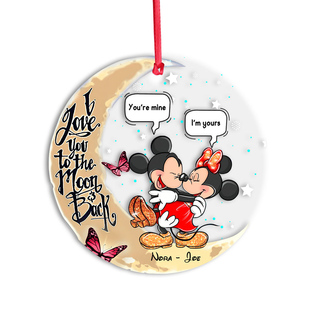Personalized Mickey & Minnie Mouse Acrylic Ornament Gift for Couples One-sided Ornament GradoCreations