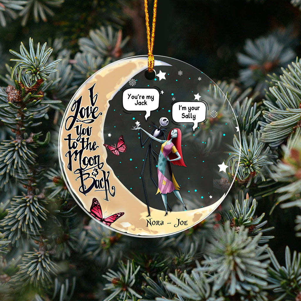 Personalized Transparent Ornament I Love You To The Moon Gift One-sided Ornament GradoCreations