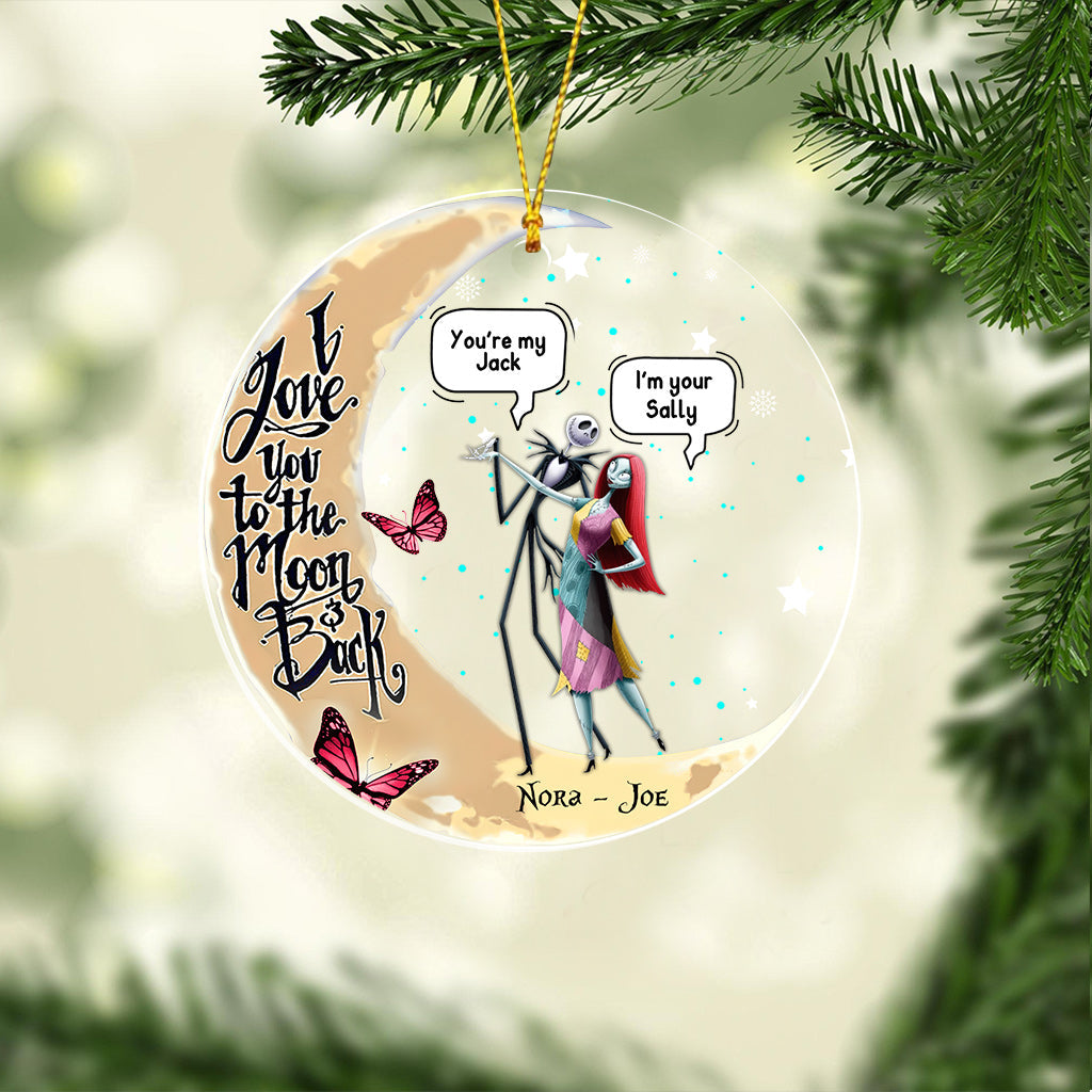 Personalized Transparent Ornament I Love You To The Moon Gift One-sided Ornament GradoCreations