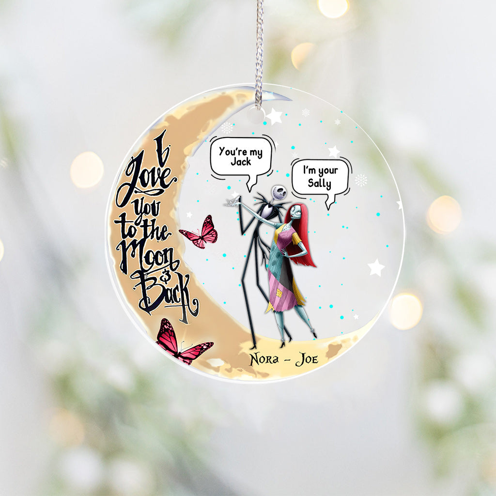 Personalized Transparent Ornament I Love You To The Moon Gift One-sided Ornament GradoCreations