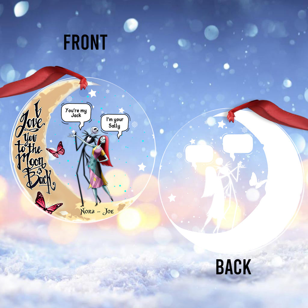 Personalized Transparent Ornament I Love You To The Moon Gift One-sided Ornament GradoCreations