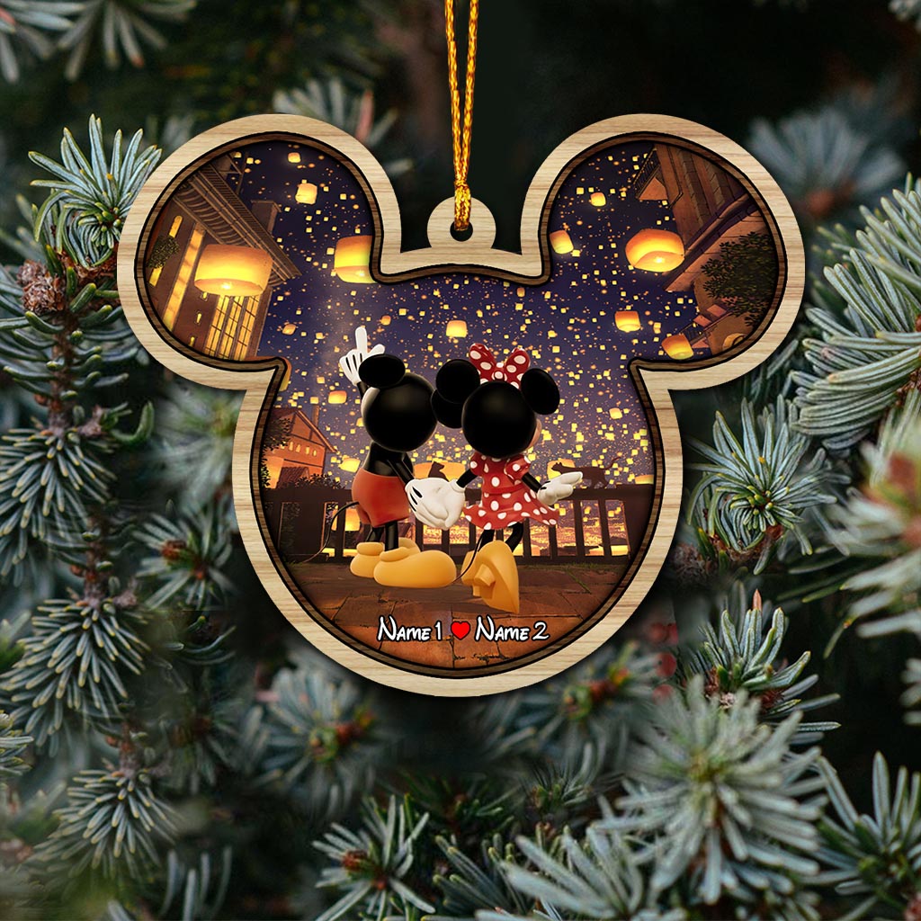 Personalized Mickey Mouse Couple Ornament Custom Name Gift for Christmas Ornament GradoCreations