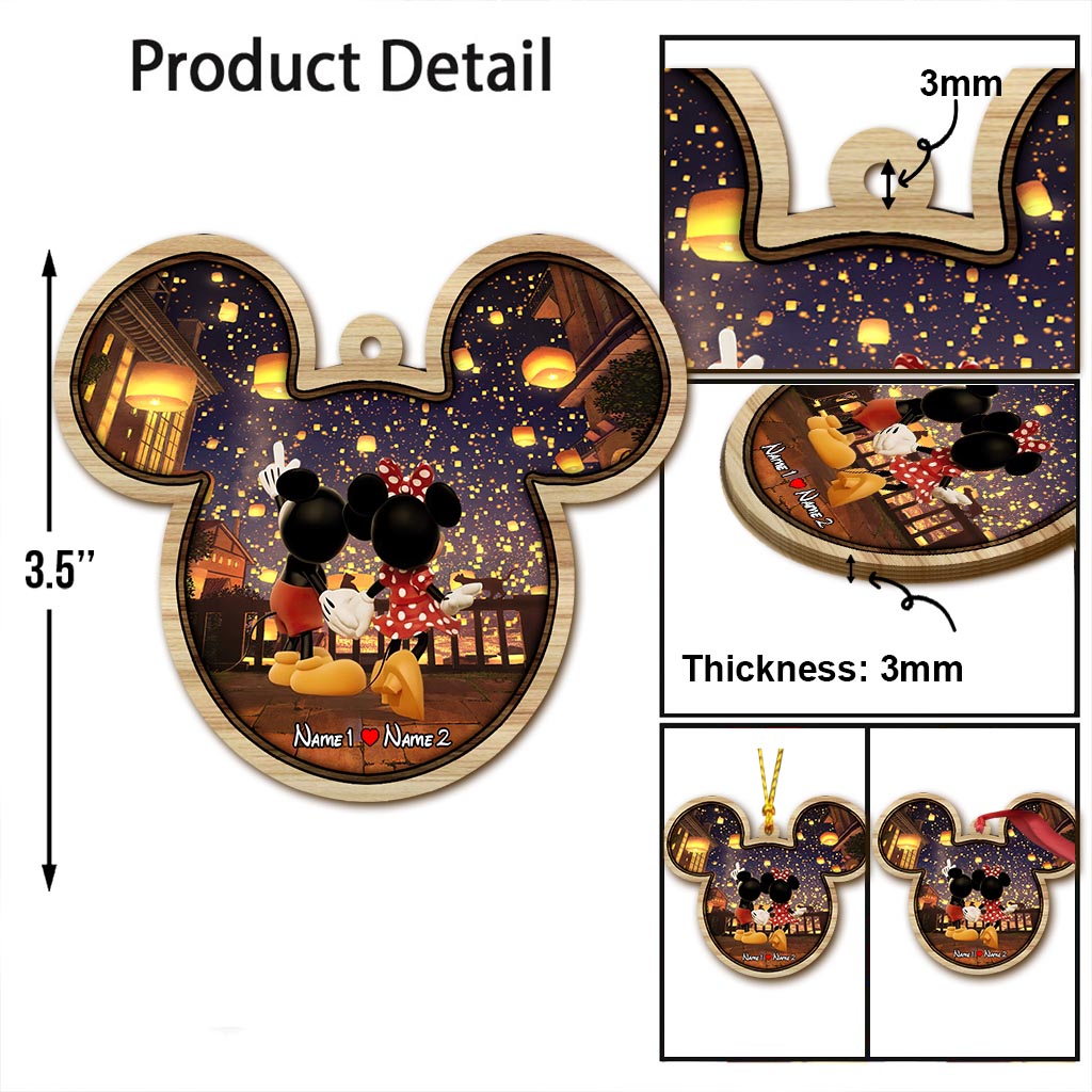 Personalized Mickey Mouse Couple Ornament Custom Name Gift for Christmas Ornament GradoCreations