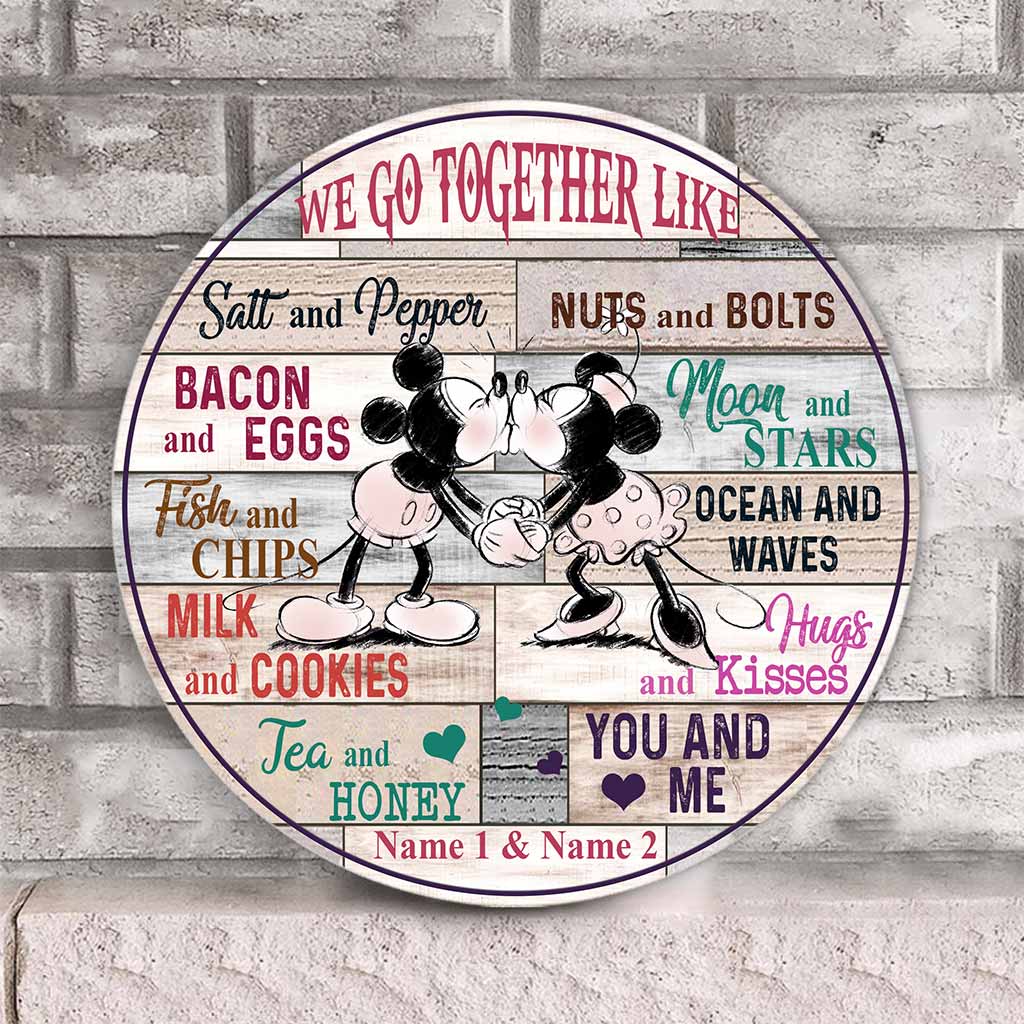 Personalized Round Wood Sign for Couples - Custom Name Gift Round Wood Sign GradoCreations