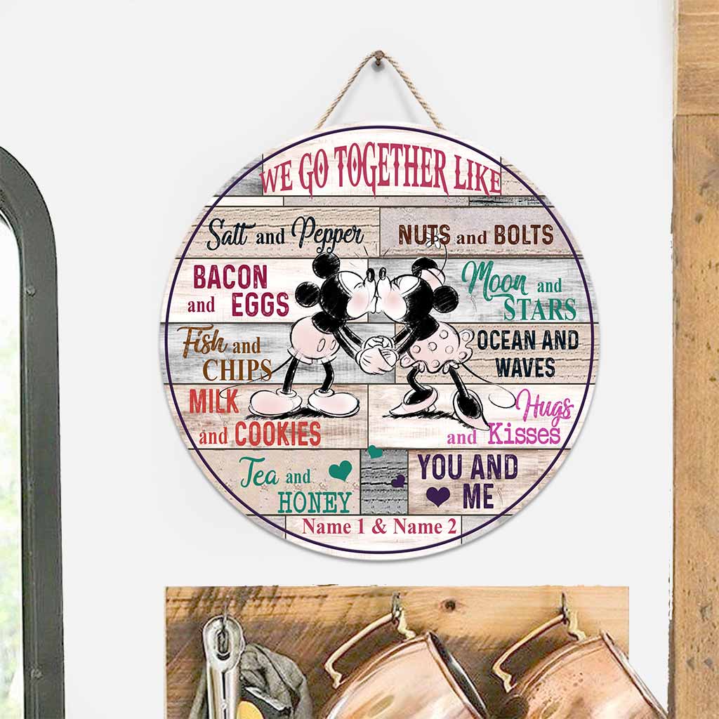 Personalized Round Wood Sign for Couples - Custom Name Gift Round Wood Sign GradoCreations