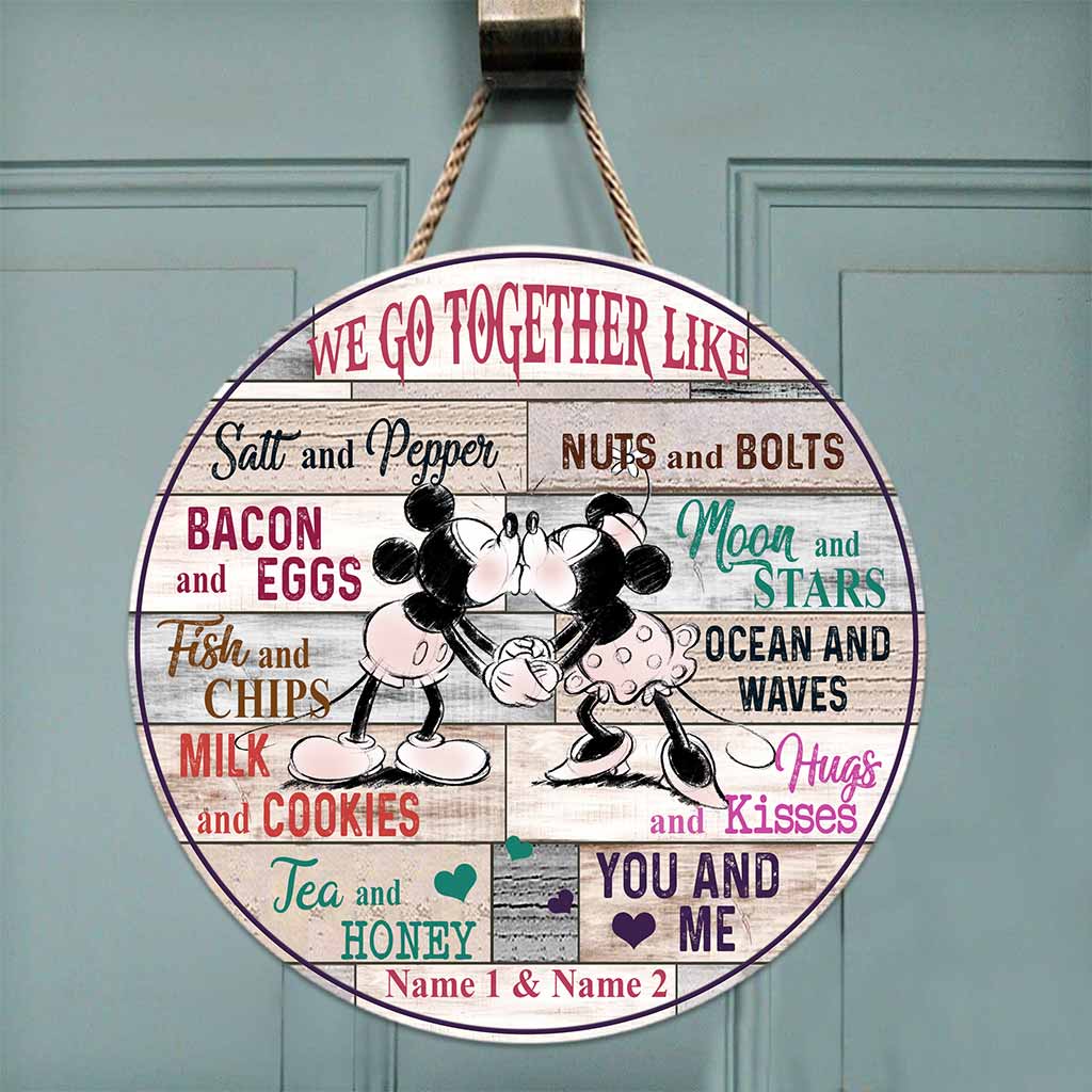 Personalized Round Wood Sign for Couples - Custom Name Gift Round Wood Sign GradoCreations