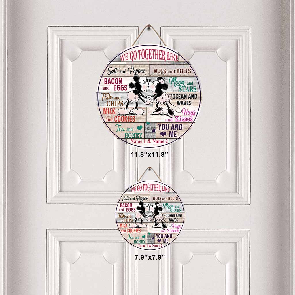 Personalized Round Wood Sign for Couples - Custom Name Gift Round Wood Sign GradoCreations
