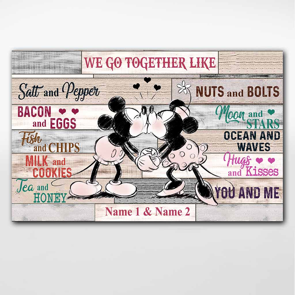 Personalized Couple Mouse Poster Custom Name Gift Idea Canvas and Poster GradoCreations