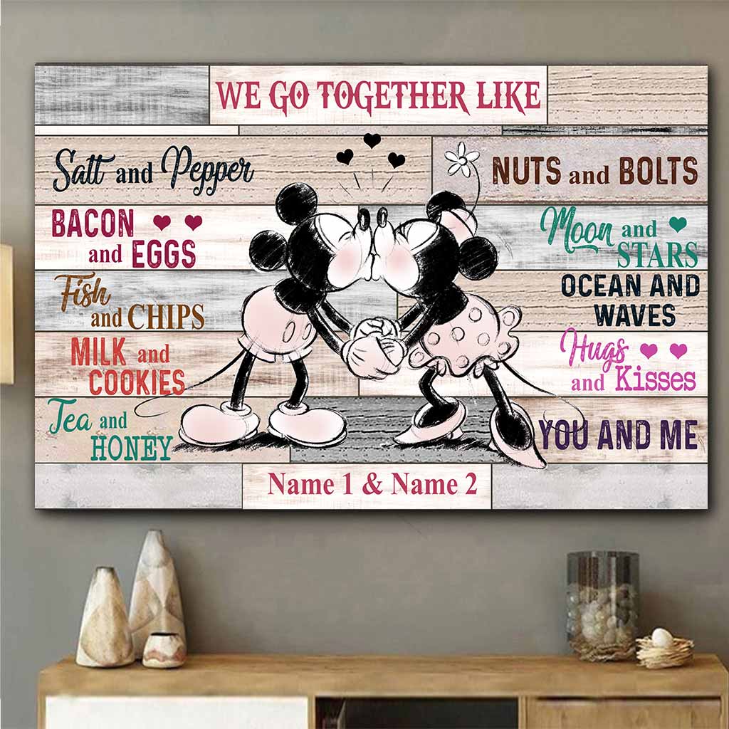 Personalized Couple Mouse Poster Custom Name Gift Idea Canvas and Poster GradoCreations