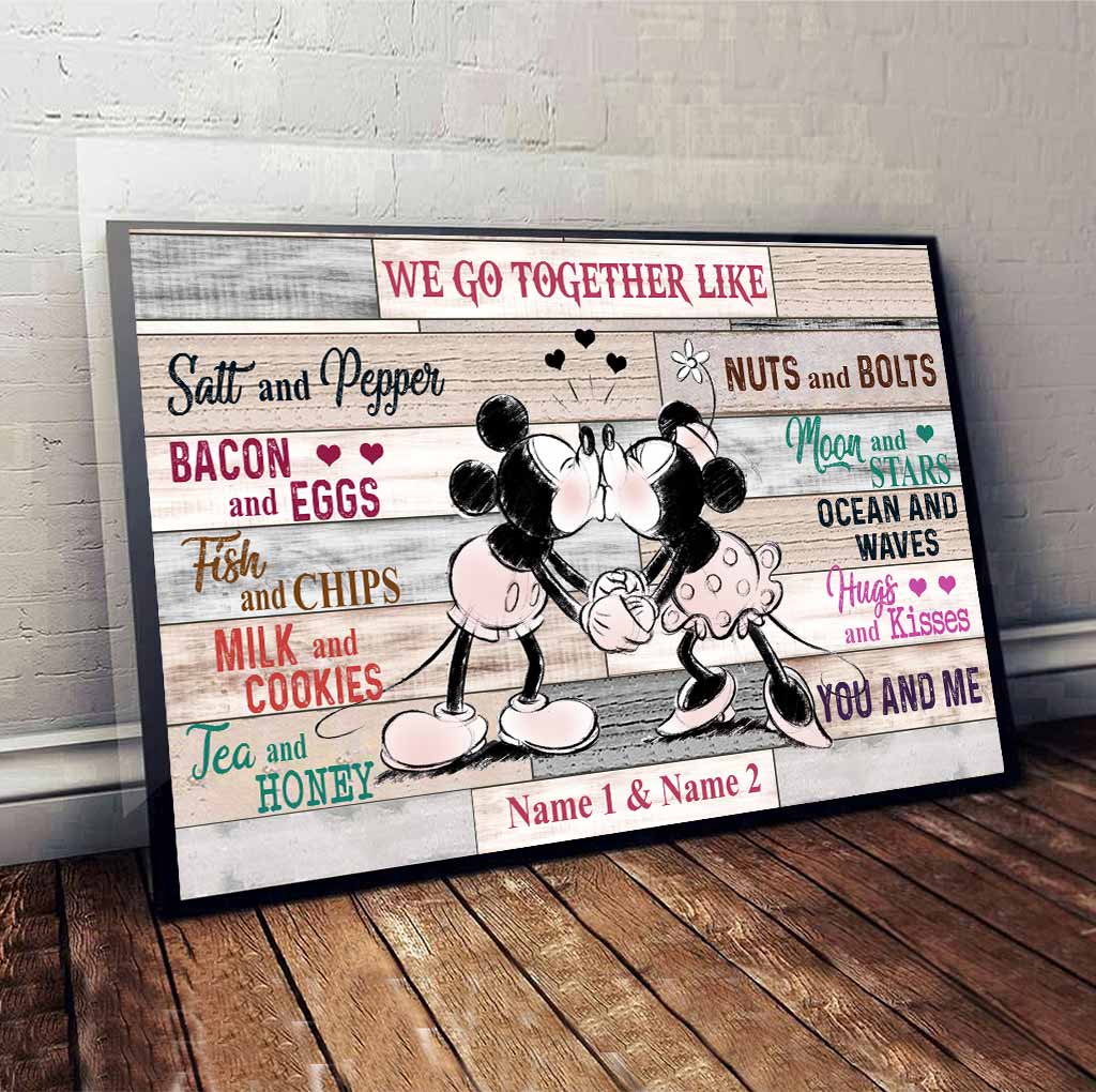 Personalized Couple Mouse Poster Custom Name Gift Idea Canvas and Poster GradoCreations