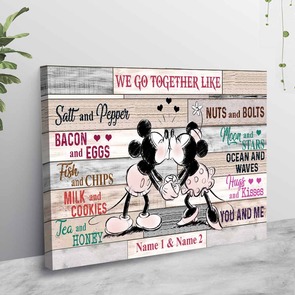 Personalized Couple Mouse Poster Custom Name Gift Idea Canvas and Poster GradoCreations