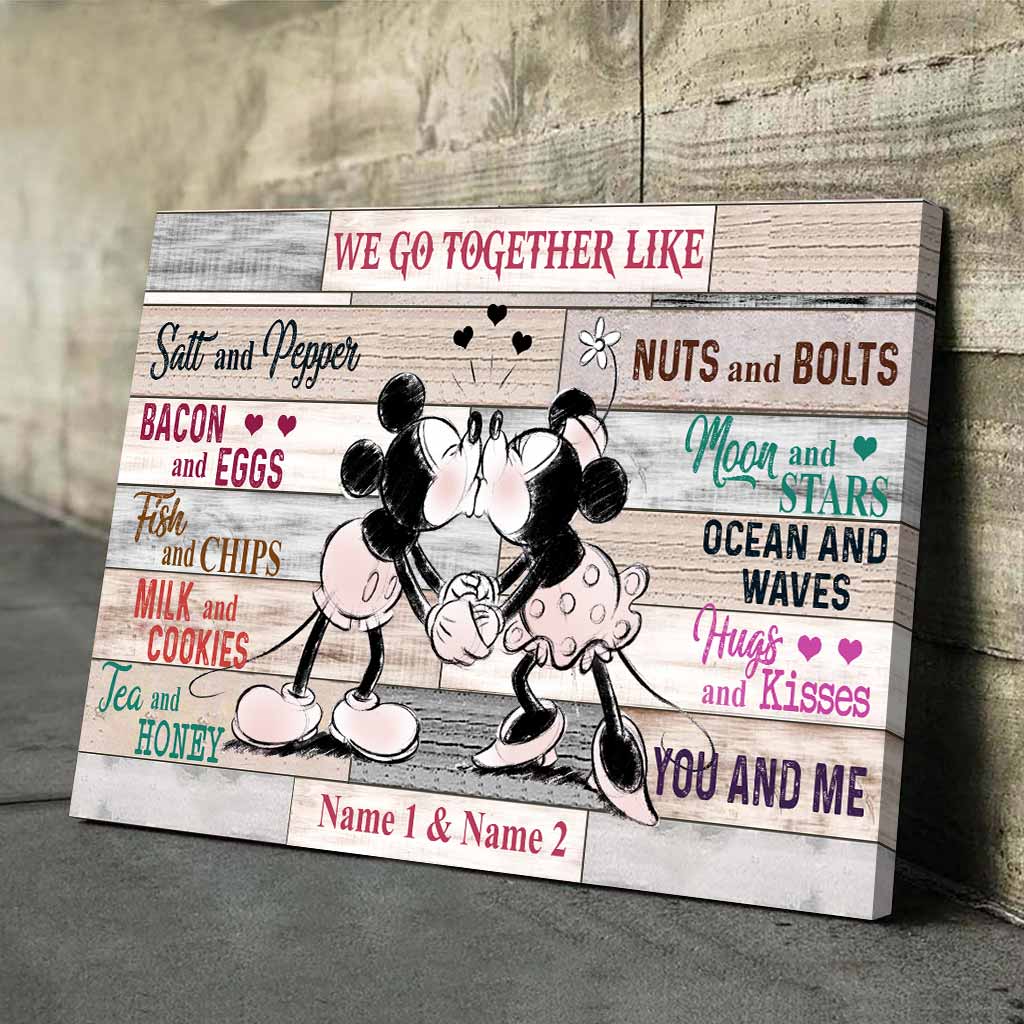 Personalized Couple Mouse Poster Custom Name Gift Idea Canvas and Poster GradoCreations