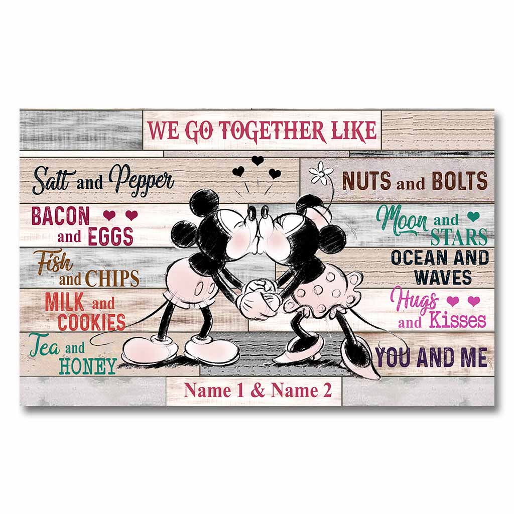 Personalized Couple Mouse Poster Custom Name Gift Idea Canvas and Poster GradoCreations