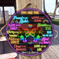 Personalized Round Wood Sign Couples Gift LGBT Support Custom Names Round Wood Sign GradoCreations