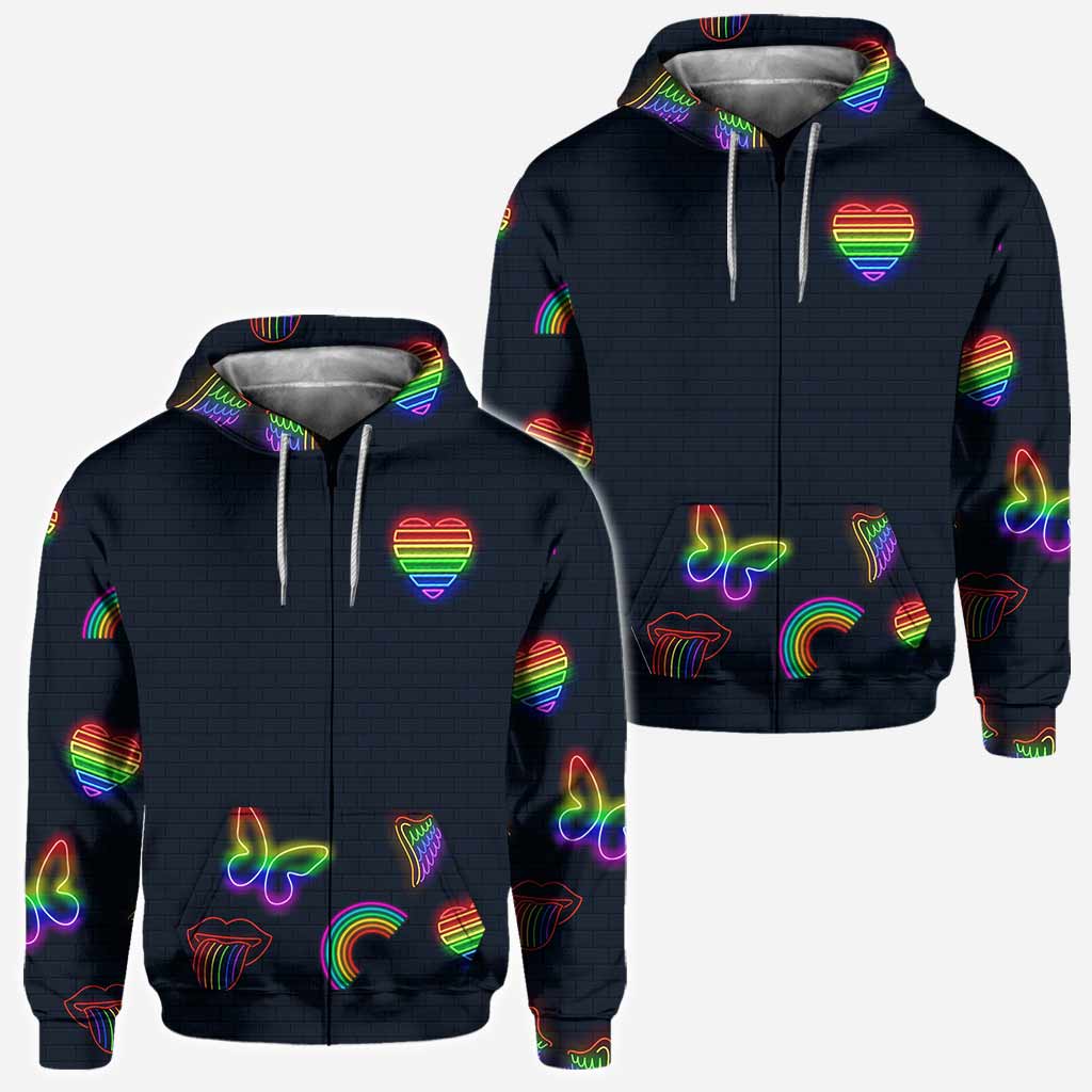 Personalized LGBT Support All Over T-shirt & Hoodie for Couples All Over Shirt GradoCreations