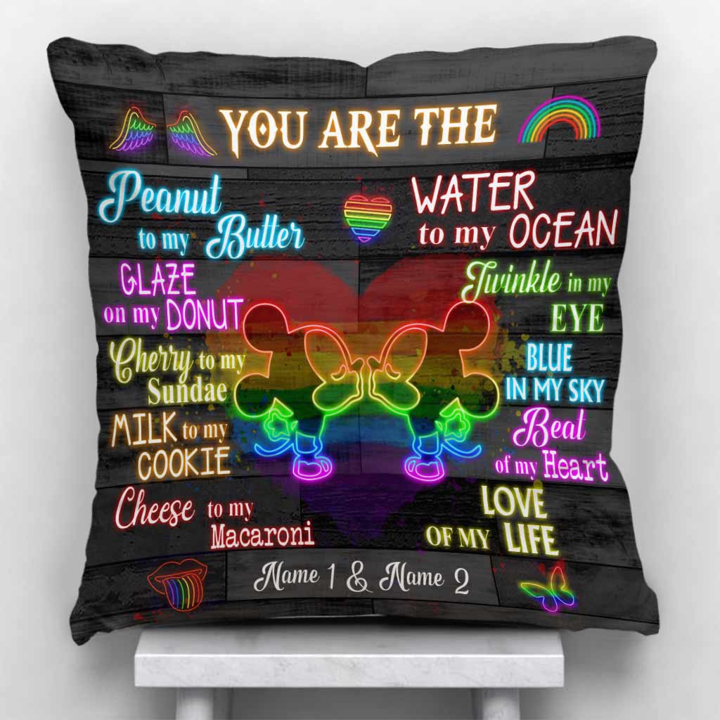 Personalized LGBT Couple Throw Pillow with 3D Print for Home Decor Throw Pillow GradoCreations