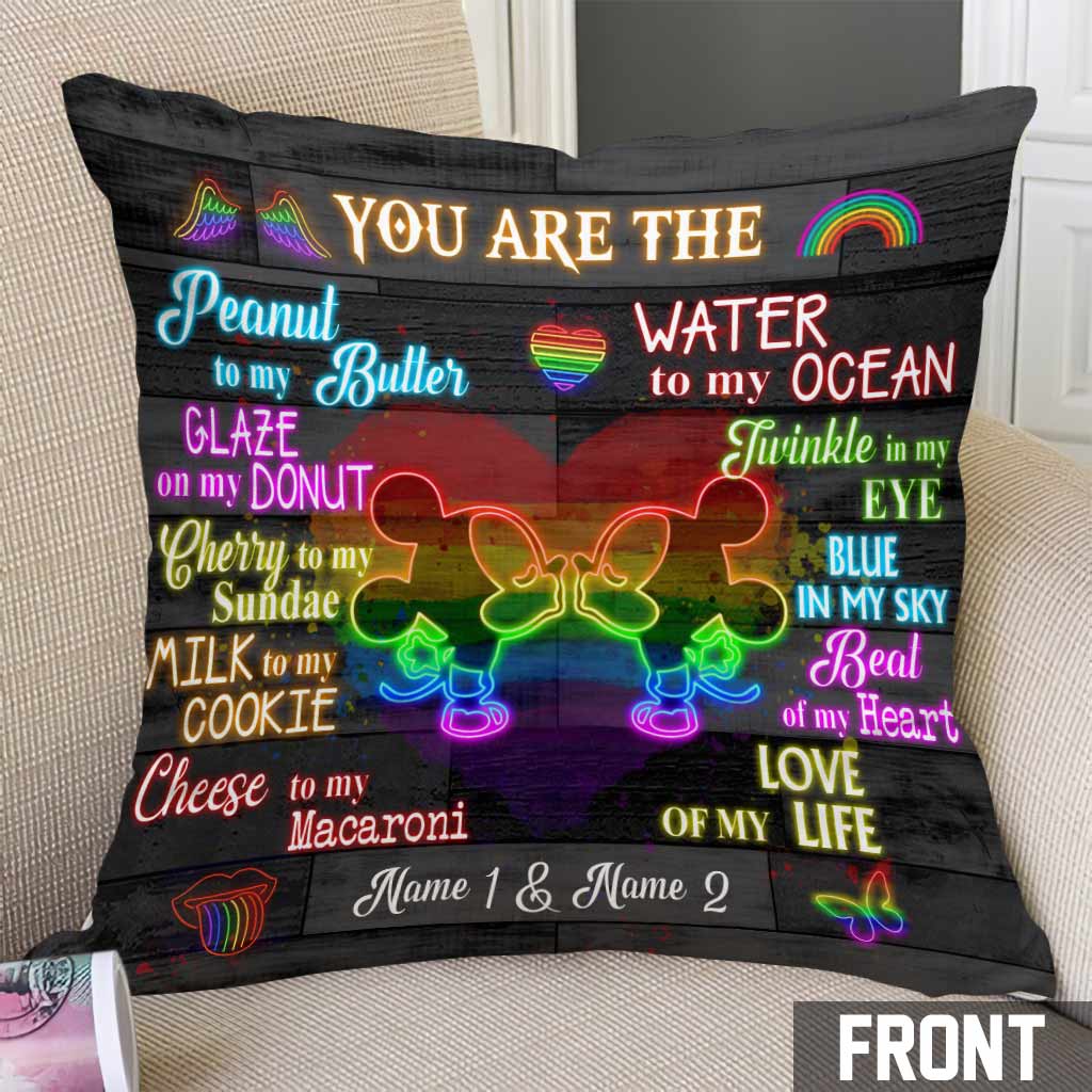 Personalized LGBT Couple Throw Pillow with 3D Print for Home Decor Throw Pillow GradoCreations