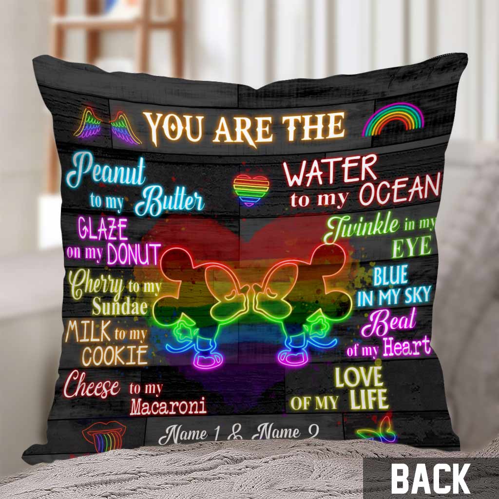 Personalized LGBT Couple Throw Pillow with 3D Print for Home Decor Throw Pillow GradoCreations