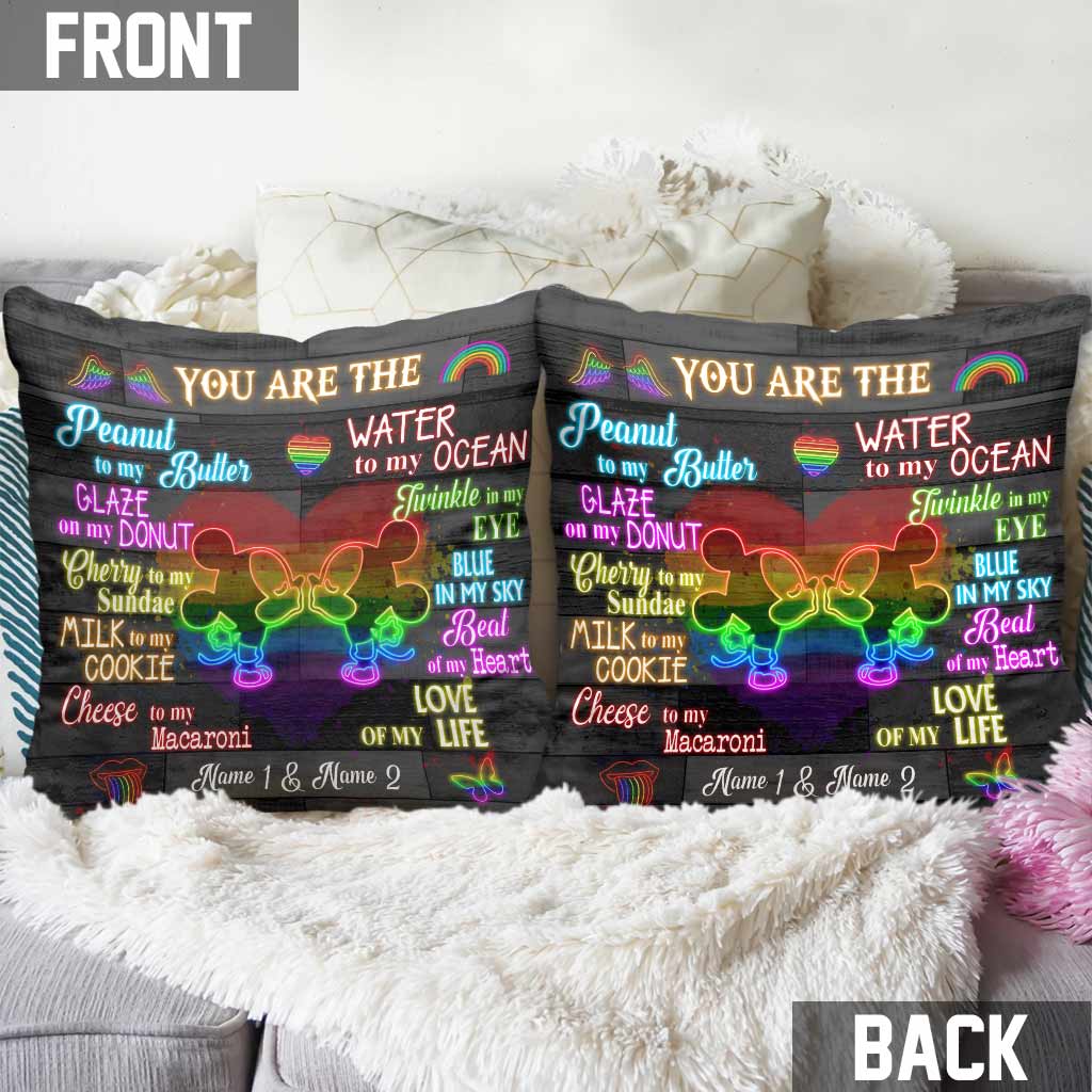 Personalized LGBT Couple Throw Pillow with 3D Print for Home Decor Throw Pillow GradoCreations