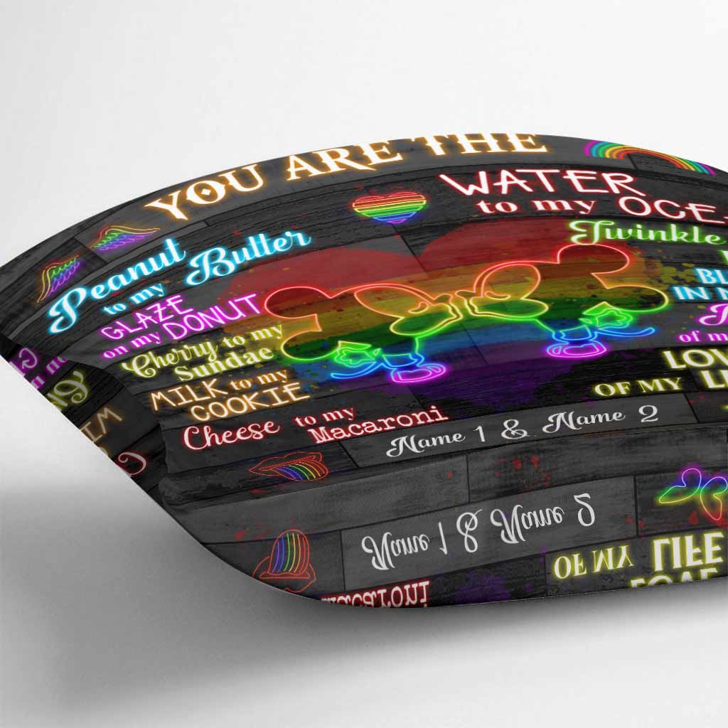 Personalized LGBT Couple Throw Pillow with 3D Print for Home Decor Throw Pillow GradoCreations
