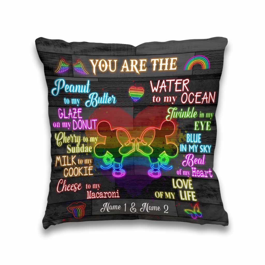 Personalized LGBT Couple Throw Pillow with 3D Print for Home Decor Throw Pillow GradoCreations