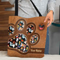 Personalized Paw Print Tote Bag Custom Name Gift for Kids Tote Bag GradoCreations