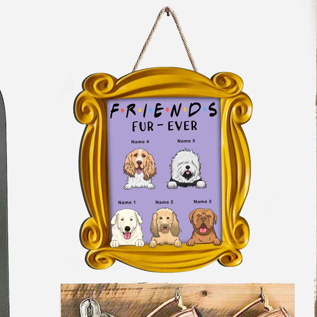 Personalized Dog Wood Sign Friends Fur-Ever Custom Name Gift Wood Sign GradoCreations
