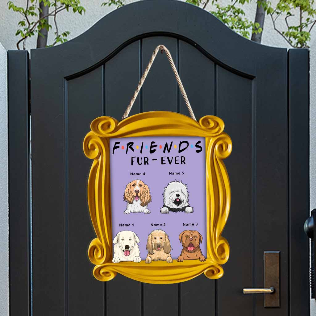 Personalized Dog Wood Sign Friends Fur-Ever Custom Name Gift Wood Sign GradoCreations