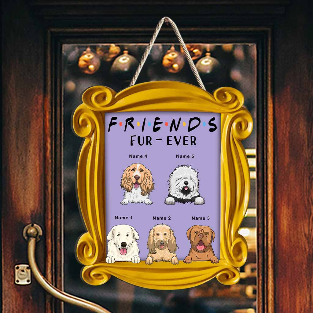 Personalized Dog Wood Sign Friends Fur-Ever Custom Name Gift Wood Sign GradoCreations
