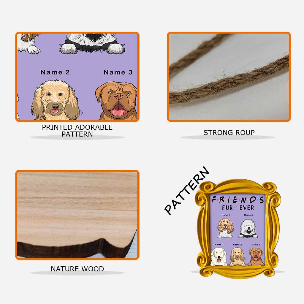 Personalized Dog Wood Sign Friends Fur-Ever Custom Name Gift Wood Sign GradoCreations