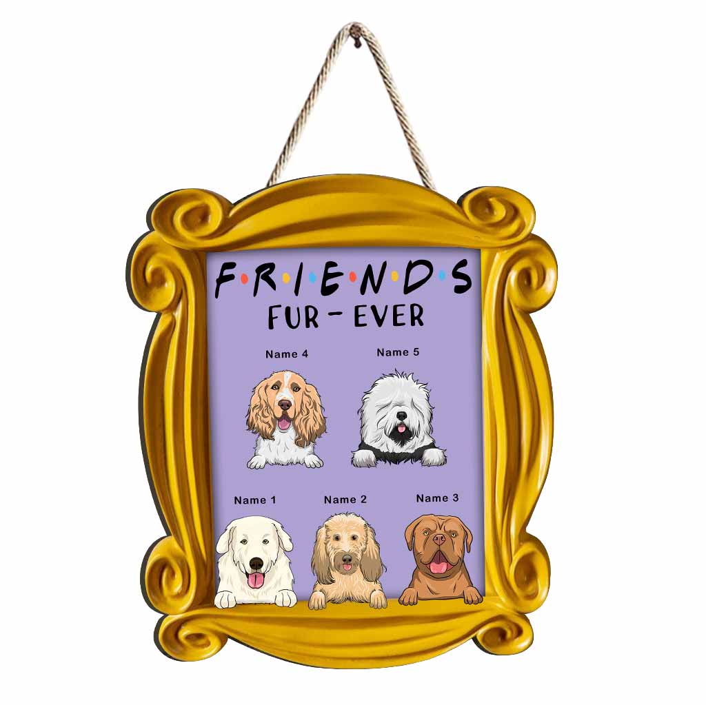 Personalized Dog Wood Sign Friends Fur-Ever Custom Name Gift Wood Sign GradoCreations