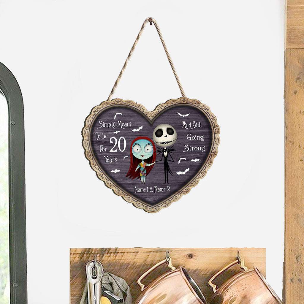 Personalized Heart Wood Sign Custom Names 20 Years Gift for Couples Wood Sign GradoCreations