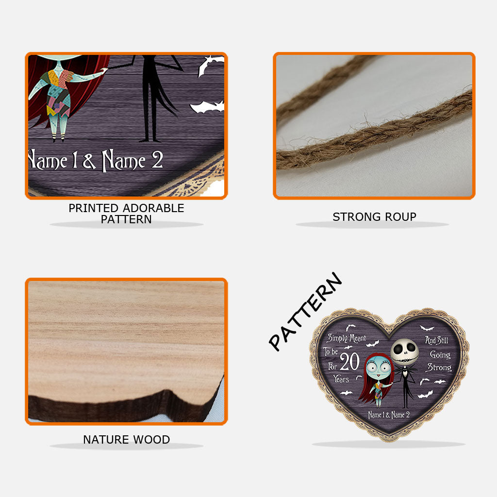 Personalized Heart Wood Sign Custom Names 20 Years Gift for Couples Wood Sign GradoCreations