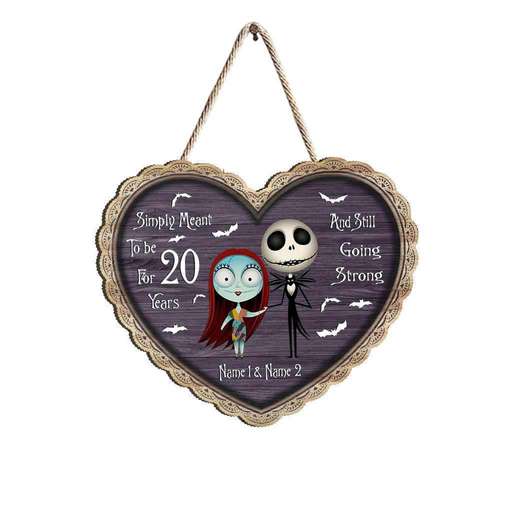 Personalized Heart Wood Sign Custom Names 20 Years Gift for Couples Wood Sign GradoCreations