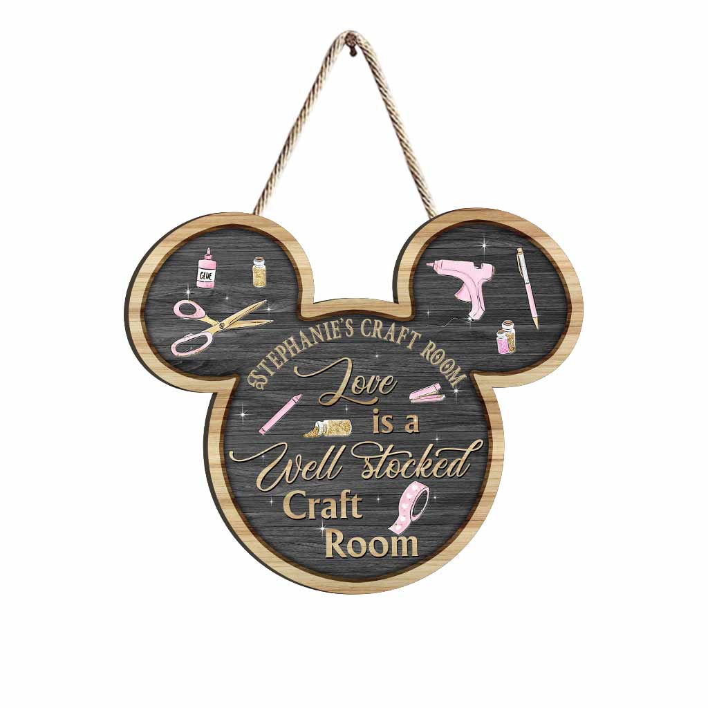 Personalized Craft Room Sign Custom Name Wood Decor Gift Wood Sign GradoCreations