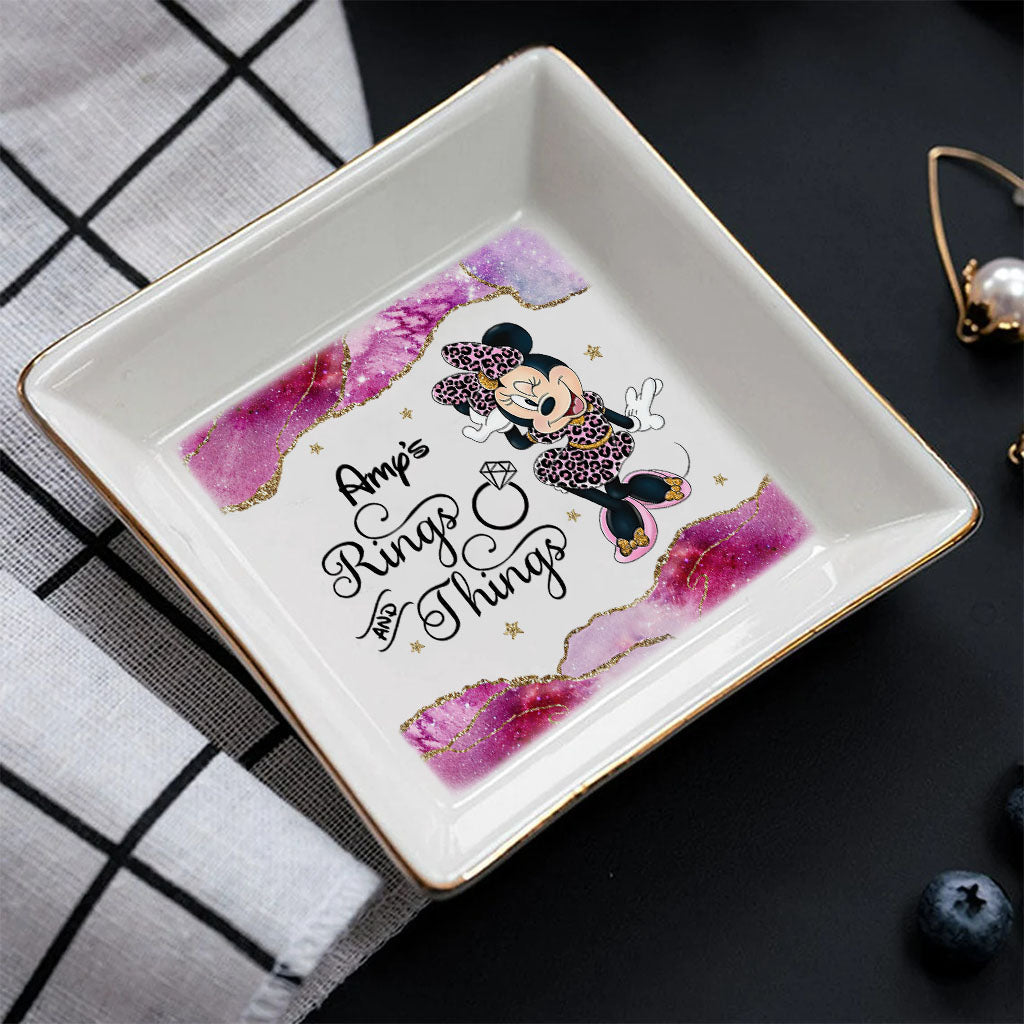Personalized Ceramic Jewelry Dish Custom Name Engagement Gift Jewelry Dish GradoCreations