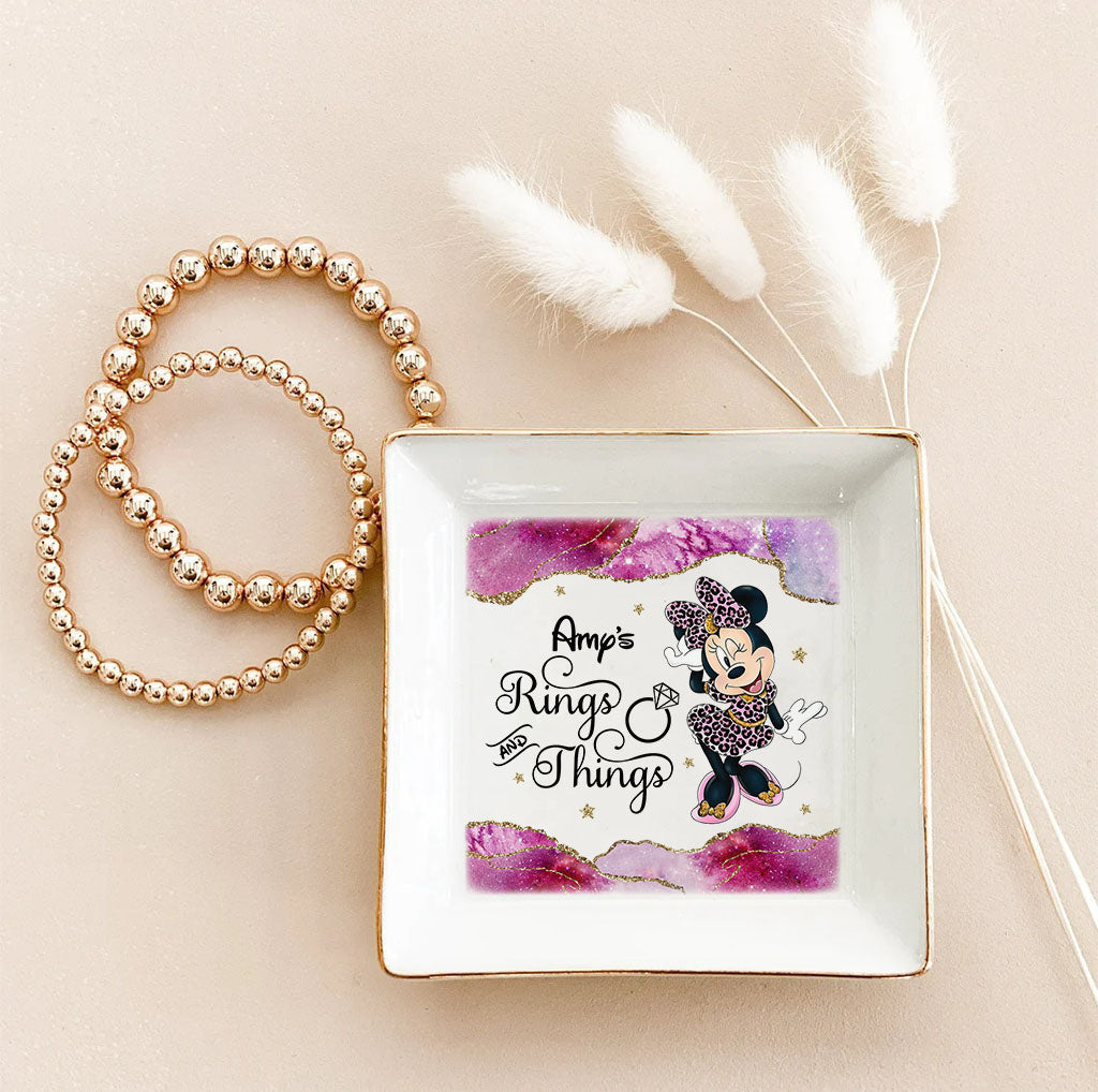 Personalized Ceramic Jewelry Dish Custom Name Engagement Gift Jewelry Dish GradoCreations