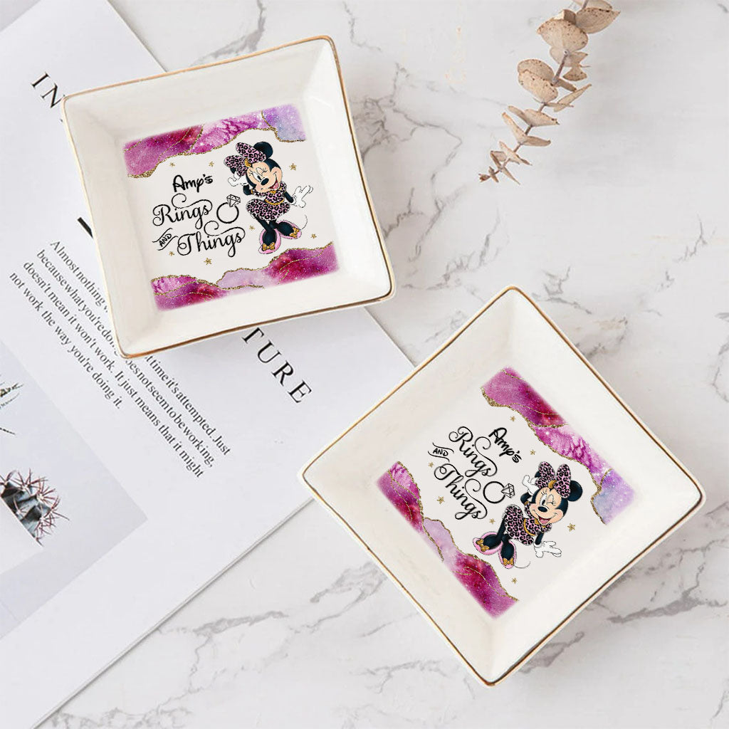 Personalized Ceramic Jewelry Dish Custom Name Engagement Gift Jewelry Dish GradoCreations