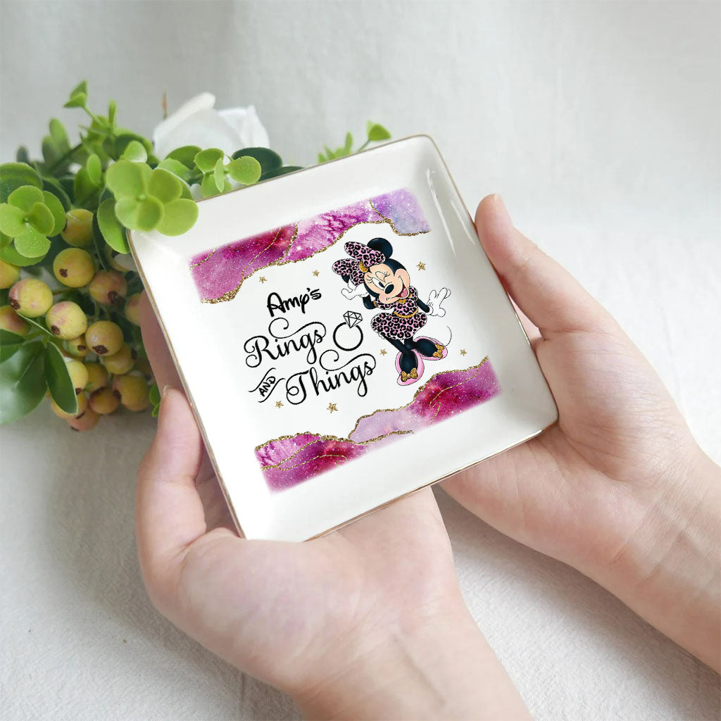 Personalized Ceramic Jewelry Dish Custom Name Engagement Gift Jewelry Dish GradoCreations