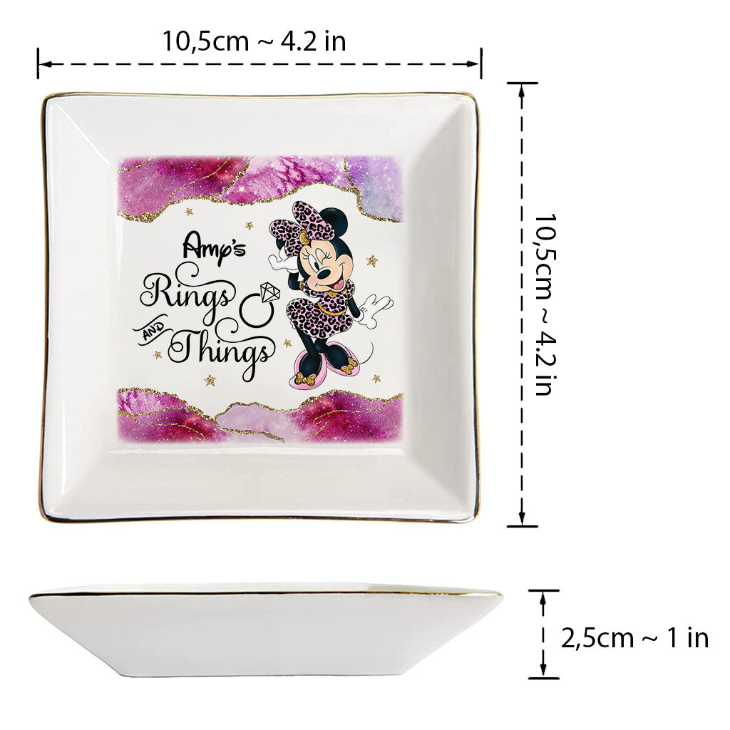Personalized Ceramic Jewelry Dish Custom Name Engagement Gift Jewelry Dish GradoCreations