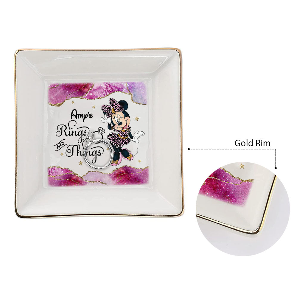 Personalized Ceramic Jewelry Dish Custom Name Engagement Gift Jewelry Dish GradoCreations
