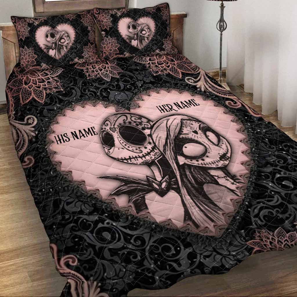 Personalized Nightmare Quilt Set with Custom Names for Couples Quilt Set GradoCreations