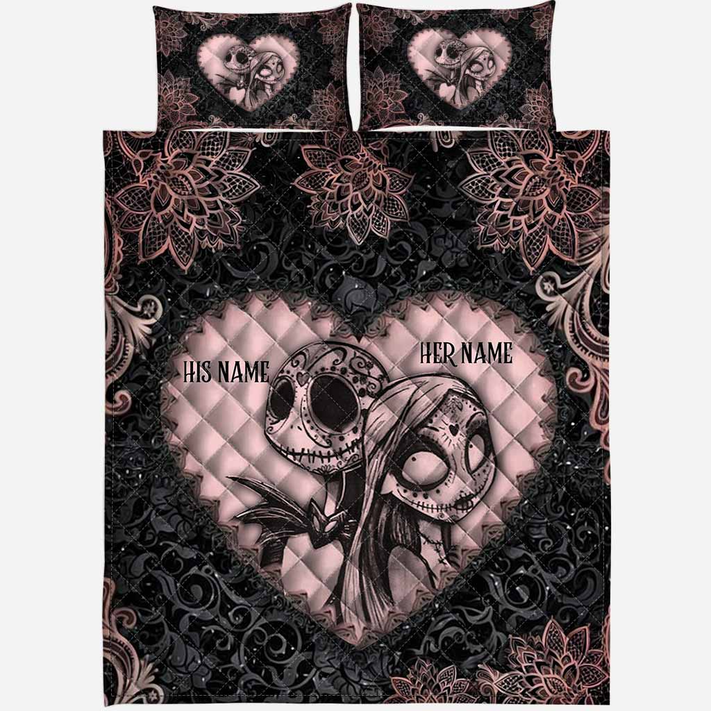 Personalized Nightmare Quilt Set with Custom Names for Couples Quilt Set GradoCreations