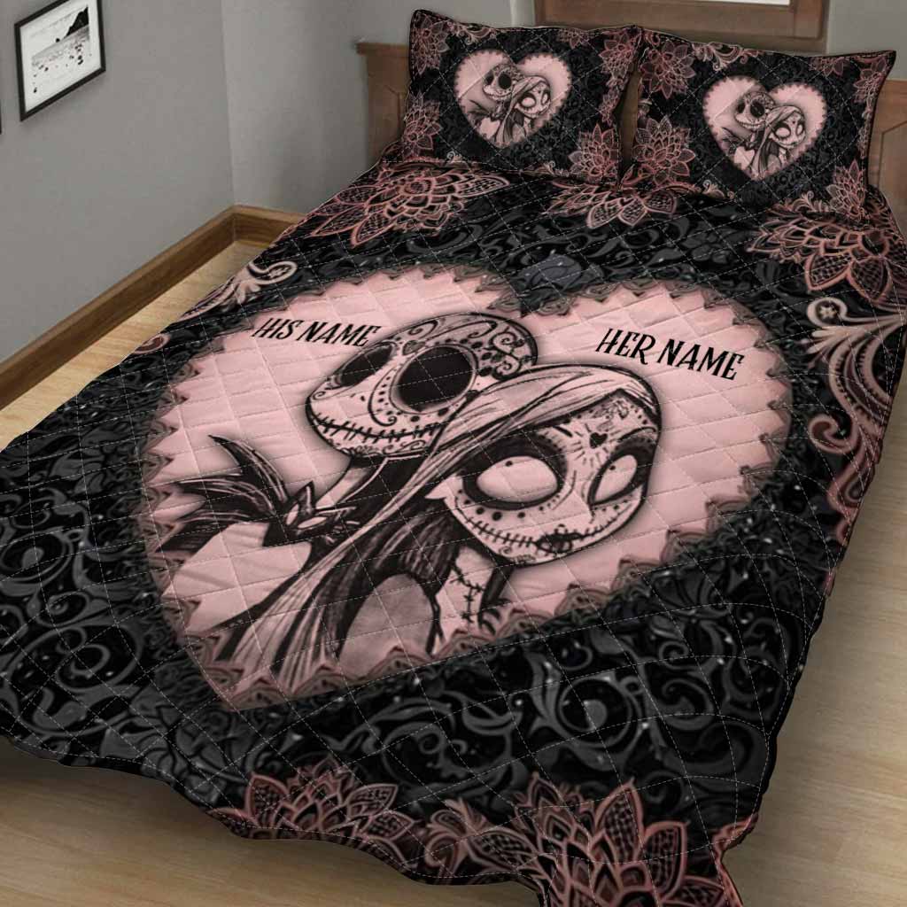 Personalized Nightmare Quilt Set with Custom Names for Couples Quilt Set GradoCreations